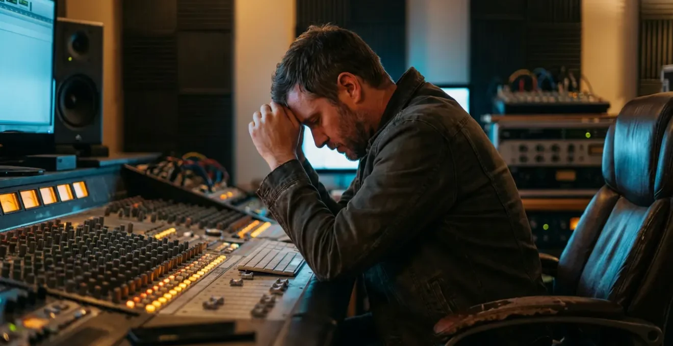 Artiste français en studio d'enregistrement avec équipement audio professionnel, symbolisant la création musicale et les enjeux de rémunération du streaming