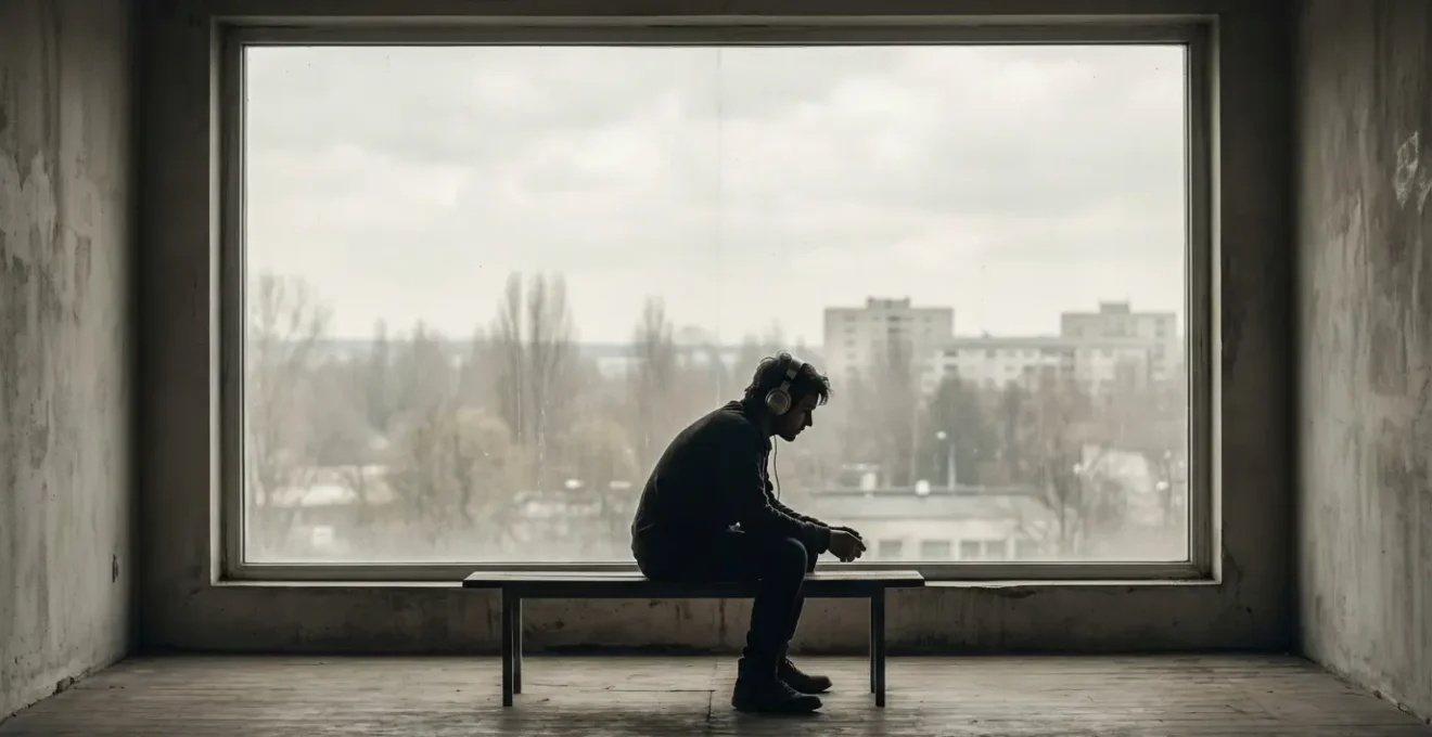 Personne en contemplation écoutant de la musique près d'une fenêtre